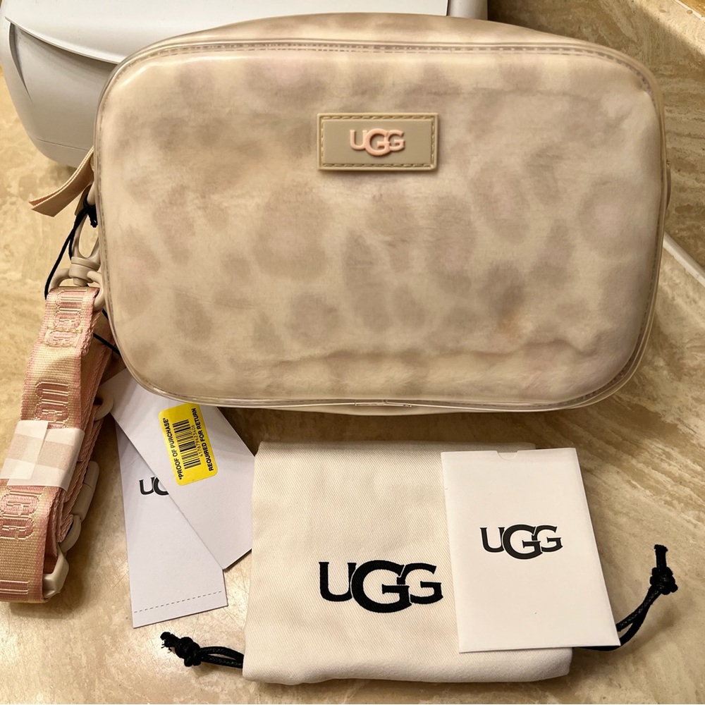 New With Tags UGG Janey Clear Faux Fur Crossbody